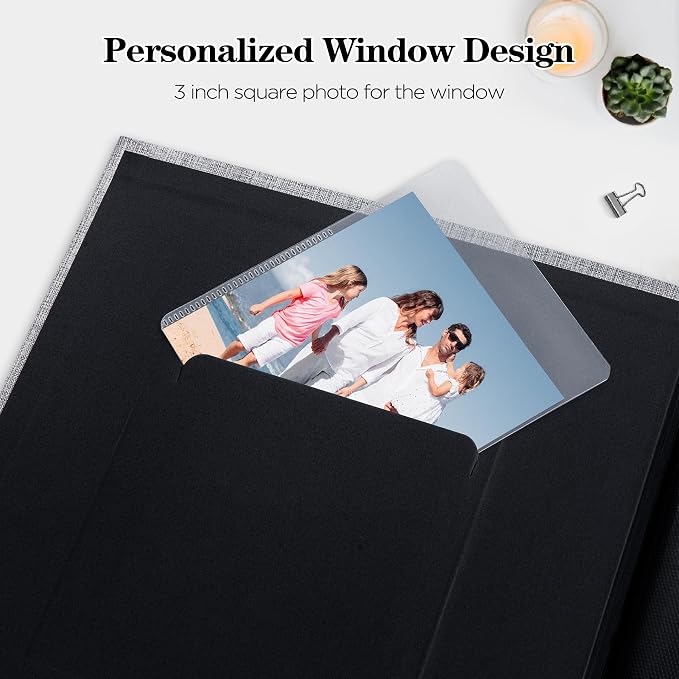 Mublalbum 2 Pack Small Photo Album 5x7, 52 Pockets, Linen Cover,Green | Linen Cover with Display Window, 52 Vertical Pockets, Portable Mini Picture Book for Artwork Postcards, Picture Storage - Image 5