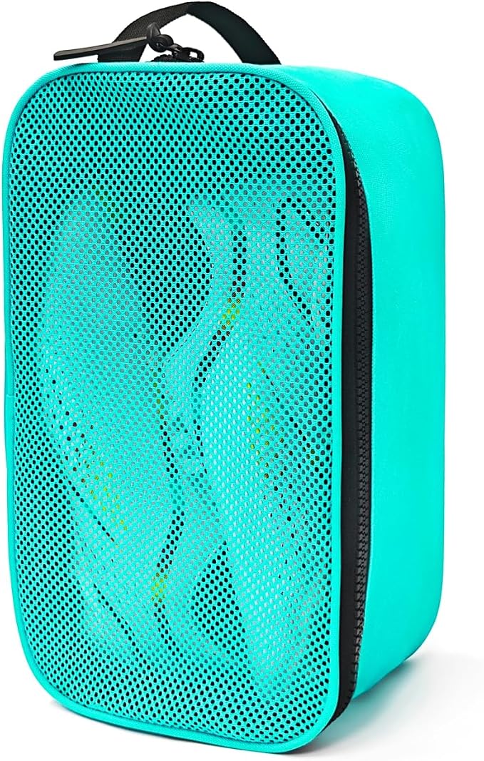 Golf Shoe Bag for Travel, Ventilated Sports Shoes Carrier, Portable Football Boot Organizer for Gym Men Women (1 Pcs-Turquoise) by Suaetiai