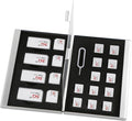 Aluminum SIM Card Case, 21Slots Ultrathin SIM Card Holder, Fit for 4 SIM Card, 4 Micro sim Card, 12 Nano sim Card and 1 Cell Phone Eject Pin Slots, Silver by MEGAMEGACUBE