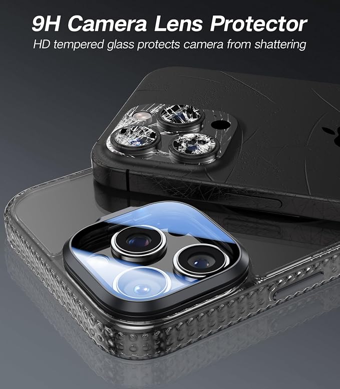 VOFATA [Upgraded] for iPhone 16 Pro Case with Camera Cover Stand [Fit for MagSafe][9H Camera Lens Protector] Mil-Grade Protection Transparent Magnetic iPhone 16 Pro Phone Case, Clear Black - Image 2