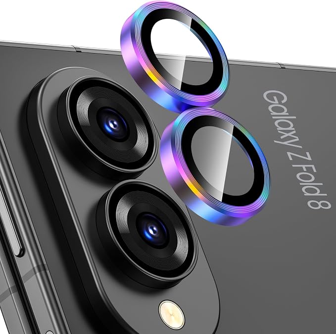 Tensea Camera Lens Protector Compatible for Samsung Galaxy Z Fold 8 | 9H Tempered Glass Camera Cover Screen Protector Metal Individual Ring 【Case Friendly】【Installation Tray】【Military Protection】 by Tensea
