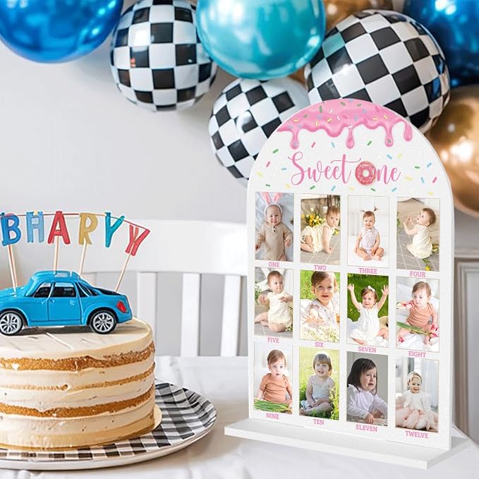 My First Year Photo Board Baby Milestone Signs One Year of Baby Photo Board, Best Babies Keepsake 10x14 Inches Acrylic Sign Decor Fits 2" x 3" Photo A14 - Image 4