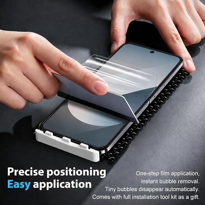 2 Pack for Samsung Galaxy Z Flip 6 / Z Flip 7 FE Screen Protector | 2 Pack Front Tempered Glass With Installation Frame,Support Fingerprint Unlock, Touch Sensitive, Anti-Scratch, Case Friendly - Image 4
