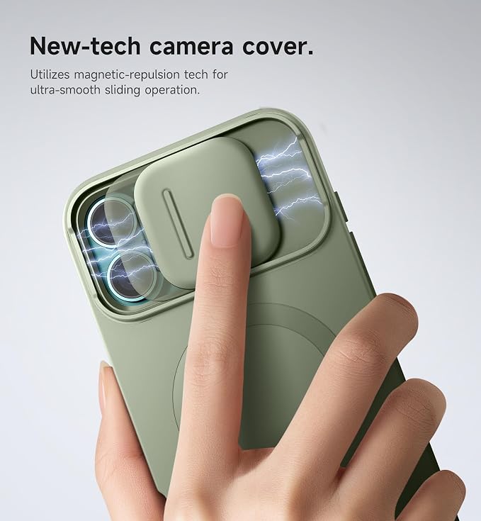 SURITCH for iPhone 16 Plus Case with Magnetic Camera Slide Cover and Adjustable Kickstand, Compatible with MagSafe, Shockproof Bumper Case Slim Protective Cover for iPhone 16 Plus 6.7 Inch, Green - Image 4