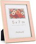 Premium Metal Picture Frame 5x7 Inches with Velvet Back Cover - Elegant and Durable Photo Frame for Displaying Cherished Memories, Perfect as Desk Decor, Home Office Accessory,Pink picture frame by Unknown