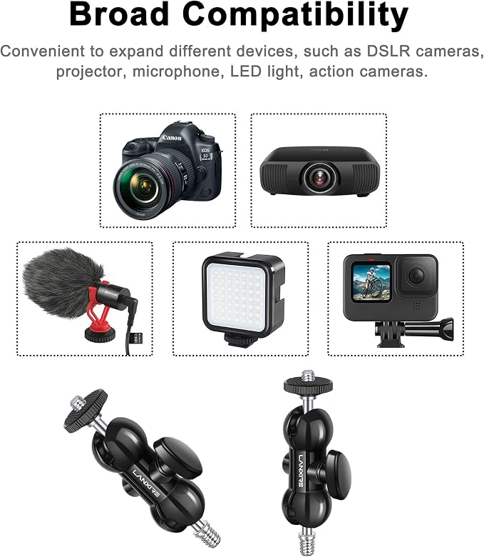 Camera Clamp Mount C Clamp with Magic Arm - Perfect for Fence, Desk, Tripod, Monitor, Light, GoPro, Insta360, DSLR - Essential Tool for Outdoor Projects, Broadcasting, Photography - Image 7