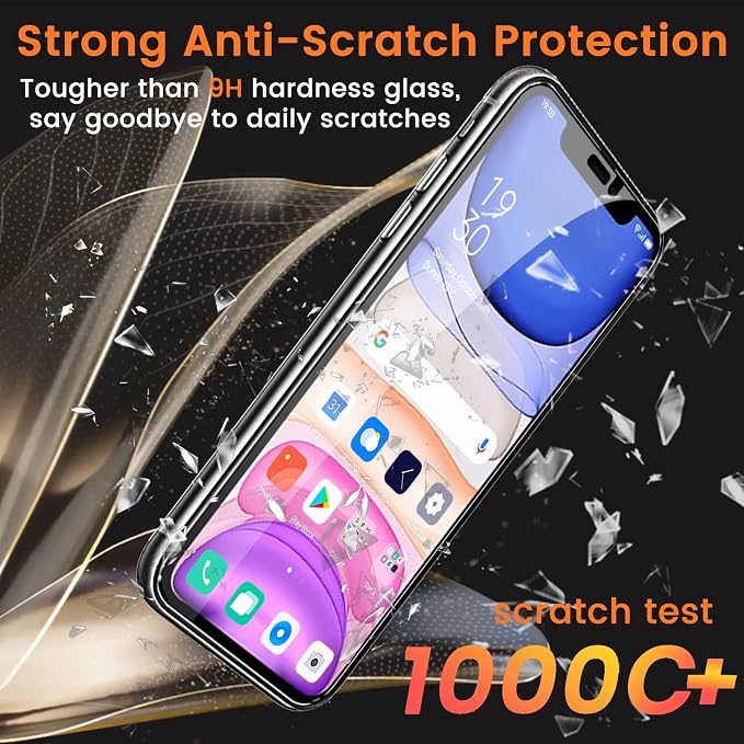 Lesakit 3+3 Pack Privacy Screen Protector for iPhone 11 6.1-Inch with 3 Pack Camera Lens Protector, Anti Spy Tempered Glass Film 9H Hardness Bubble Free Case Friendly - Image 4