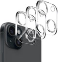 Dengduoduo 3 Pack Tempered Glass Camera Lens Protector for iPhone 15 6.1" & for iPhone 15 Plus 6.7", Bling Glitter, Ultra HD, 9H Hardness, Anti-Scratch, Case Friendly, Easy to Install by Dengduoduo
