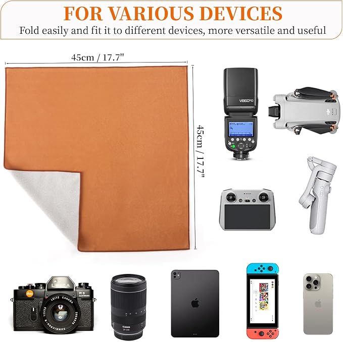 Self-Adhesive Camera and Lens Protective Wrap, Khaki, 17.7 x 17.7 in | Soft Wrap Protects Cameras, Lenses, Phones and Gear from Scratches and Bumps in Storage, Camera Bags or on the Go - Image 7