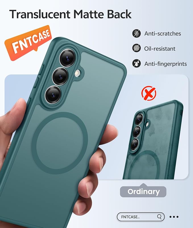 FNTCASE for Samsung Galaxy S26 Case, Fit for Magsafe, with Screen Protector | Full Camera Protection, Translucent Matte, 14FT Military Grade Drop Proof, Shockproof Protective Phone Cover, Sagebrush Green - Image 6
