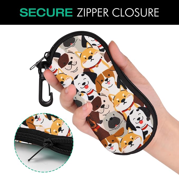 MoKo Sunglasses Soft Case Ultra Light Neoprene Zipper Eyeglass Case for Men Women - Image 5