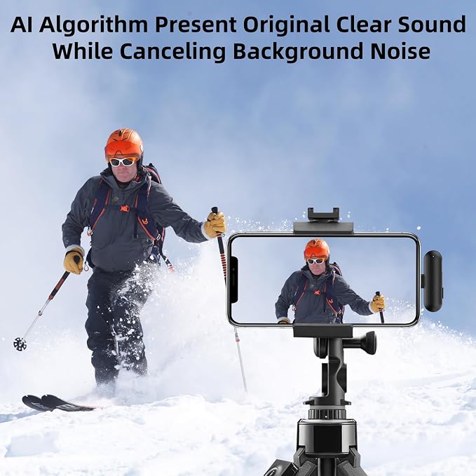 NPTCL Mini Wireless Microphone USB C for iPhone 17 16 15 iPad Android Phone | AI Noise Cancelling Clip on Lavalier Mic, 35H Charging Case, 328Ft Transmission for Video Recording Vlogging Podcasting - Image 2