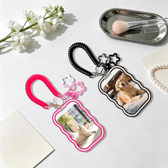 2 Pack Cute Photocard Holder Keychain,Kpop Photo Card Holder | Creative Photo Protector Keychain Accessories for Bus Card, Daily Display & Travel Decorations Gifts - Image 5