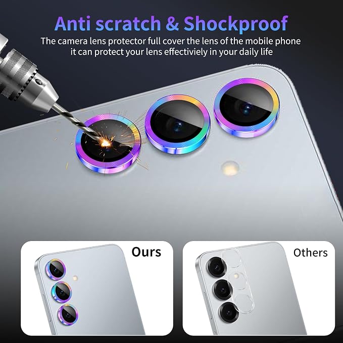 Camera Lens Protector for Samsung Galaxy S25 Plus,1 Pack | Tempered Metal Glass Camera Cover, HD Clear Anti-Scratch Lens Screen Protector Film,Case Friendly,Colorful Titanium - Image 4