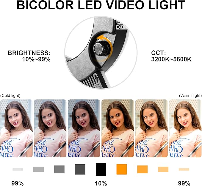 GVM Ring Light Kit with Tripod, 90W LED Circle Light with Detachable Light Bars Adjustable 3200K~5600K CRI 97+ Dimmable Bicolor LED Video Light for YouTube/Makeup/Vlogs/Live Streaming - Image 2
