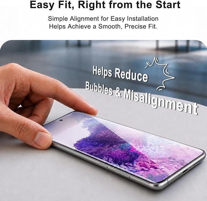 [3 Pack] 3D Curved Tempered Glass for Galaxy S20 Plus Screen Protector | 9H Hardness, Ultrasonic Fingerprint Compatible, Case Friendly, Bubble Free HD Clear Glass for Samsung Galaxy S20 Plus - Image 4