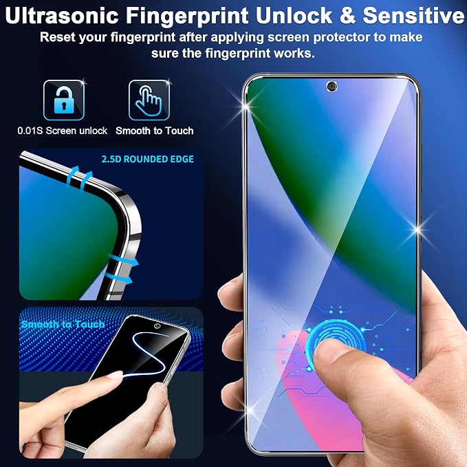 letosan 3 Pack for Google Pixel 11 Pro XL Screen Protector Tempered Glass + 3 Pack Camera Lens Protector, Military Grade Shatterproof, 9H Hardness, Fingerprint Unlock,Case Friendly 6.8 Inch - Image 7
