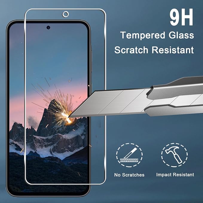 [3+3 Pack] Galaxy A36 5G Screen Protector + Camera Lens Protector, 9H Tempered Glass, Anti Scratch, Easy Installation, Bubble Free, HD Screen Protector for Samsung Galaxy A36 5G - Image 3