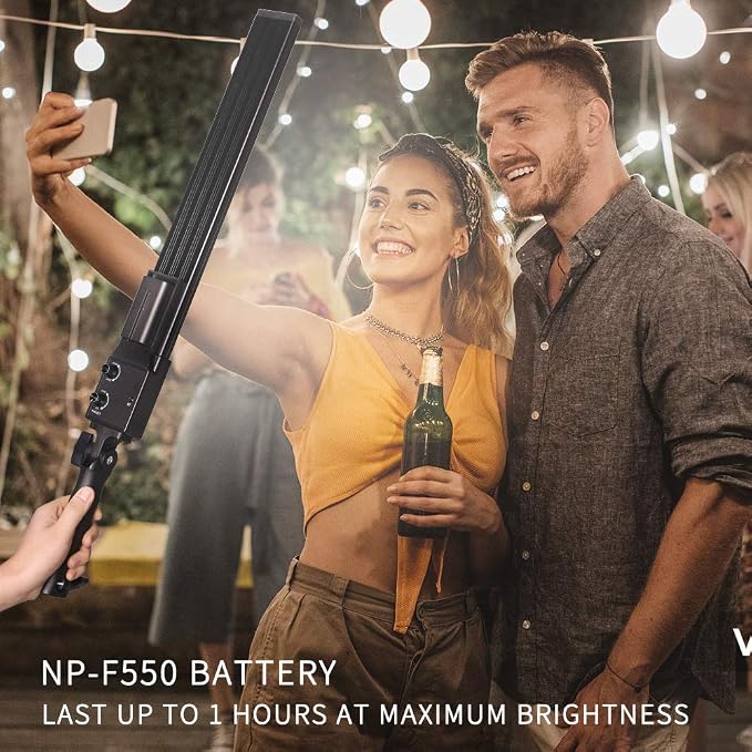 Battery Powered Photography Light Outdoor Portable Handheld Wand | LED Video Light Stick Dimmable 2800K-5500K Photo Studio Light Kit with NP-F550 Li-ion Battery and Stand for Portrait, YouTube - Image 4