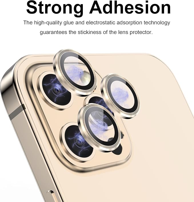 YWXTW [1 SET Camera Lens Protector Compatible with iPhone 12 Pro Max 6.7 inch, [Installation Tray] Aluminum Alloy Tempered Glass Camera Circle Cover - Image 5