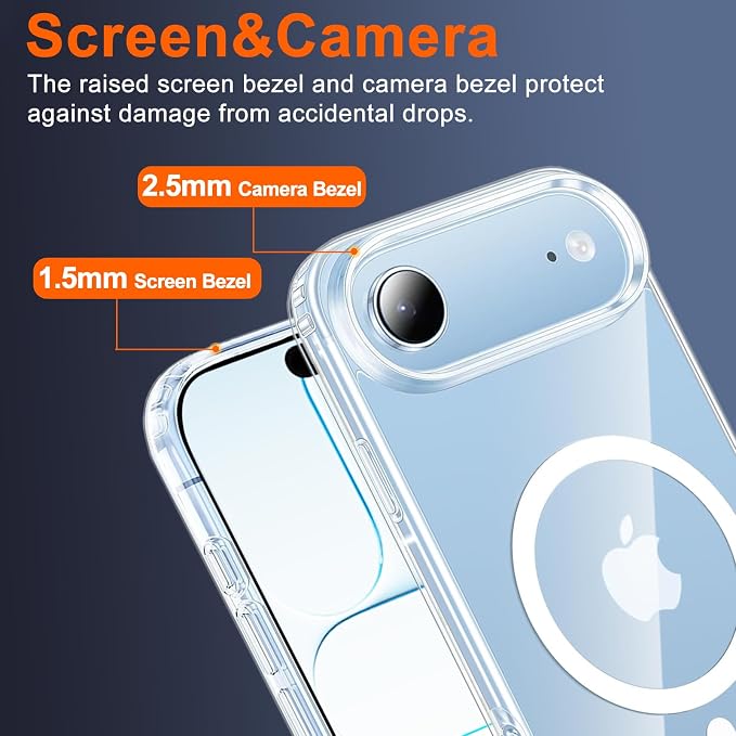 for iPhone Air Case Clear with Privacy Screen Protector | Magnetic, Compatible with MagSafe, Shockproof Slim TPU Cover for iPhone 17 Air Phone Case Transparent - Image 6