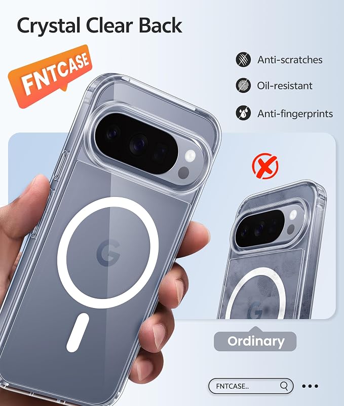 FNTCASE for Google Pixel 10 Pro XL / 9 Pro XL Case, Compatible with Magsafe | Screen Protector, Anti Yellowing, 14FT Military Grade Drop Protection, Shockproof Protective Phone Cover, Transparent Clear - Image 6