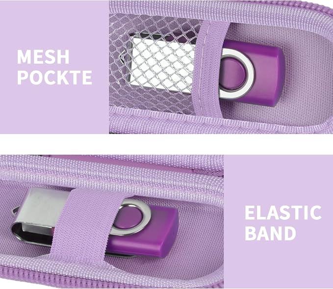 USB Flash Drive Case, SD Card/Thumb Drive/Memory Cards Holder, Bag Only | SDXC/SDHC Storage, Electronic Accessories Organizer for SanDisk / for Samsung, for Students/IT/Office/School/Travel, L-Purple - Image 4