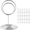 Table Number Holders, 26PCS Place Card Holder, Photo Holder (2" Silver) | Picture Holder, Card Stand Name Menu Clips, Small Size Table Sign Card Holder for Centerpieces Wedding Birthday Party by Hoewina