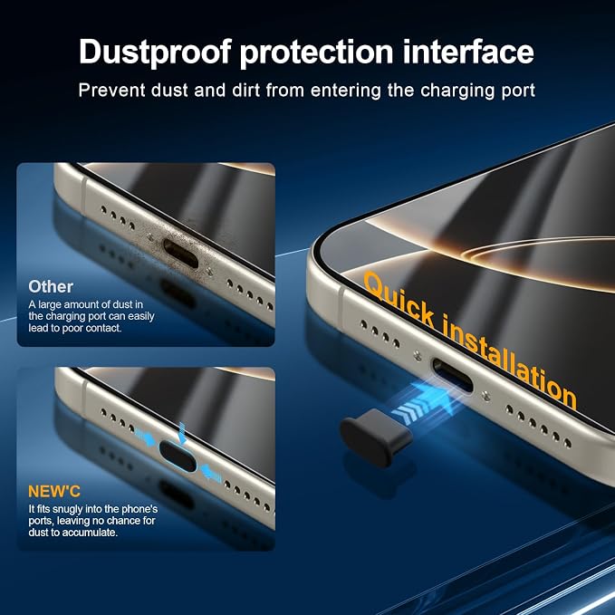 NEW'C 3x for iPhone 16 Pro Screen Protector (6.3 inches)+ 3x Camera Lens Protector, Sensor Protection, Case Friendly Tempered Glass Film + Dust Plug- Easy installation tool include - Image 5