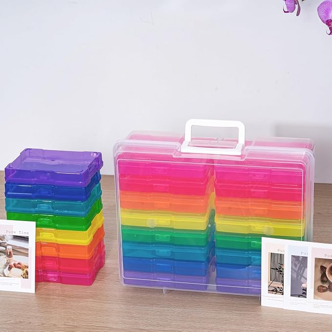 novelinks Photo Storage Box and 16 Inner 4" x 6" Photo Storage Containers | 2Pack Color, Photo Albums 4x6 Pictures, Photo Organizers and Storage, Card Game Storage, Task Boxes for Special Education - Image 3