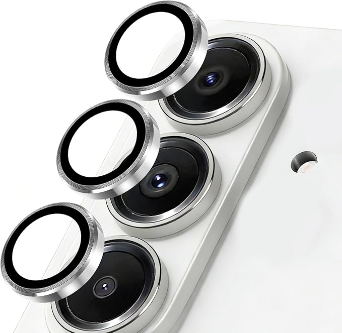 SiHPuoy 2Set Camera Lens Protector for Samsung Galaxy S26/S26 Plus, Silver | 9H+ Tempered Glass, Military Grade Shatterproof,Anti-Scratch, Case Friendly,HD Metal Camera Cover,Does not Affect Night Shots by SiHPuoy