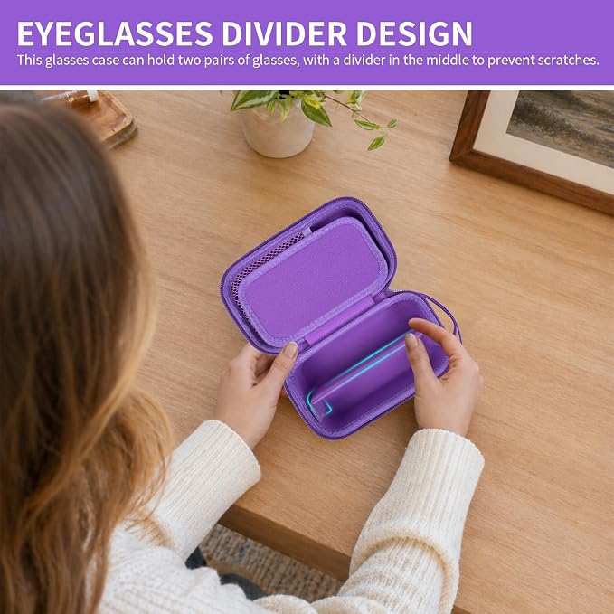 GWCASE Portable 2 in 1 Contact Lens Case and Glasses Case for 2 Pairs - Image 4