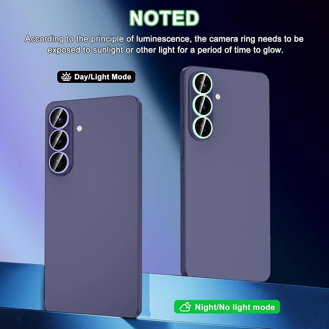 for Samsung Galaxy S26 Camera Lens Protector, Individual Metal Ring Tempered Glass Lens Cover, [Strong Adsorption] Scratch Resistant Ultra-Thin HD Clear Lens Cover, 1 Set-Purple Shine - Image 2