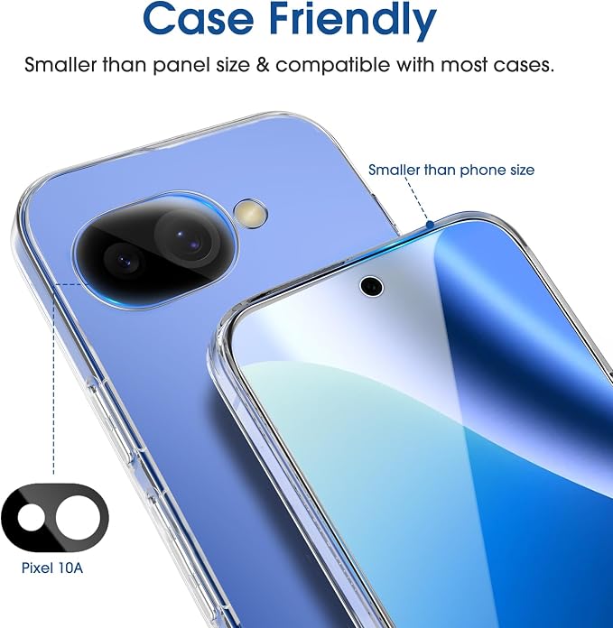 amFilm OneTouch for Google Pixel 10a Screen Protector 6.3'' Tempered Glass | 30s Auto-Alignment, Bubble Free, Scratch & Drop Protection, HD Clear, Camera Lens Protector, 2+2 Pack (Pixel 10a-6.3") - Image 6