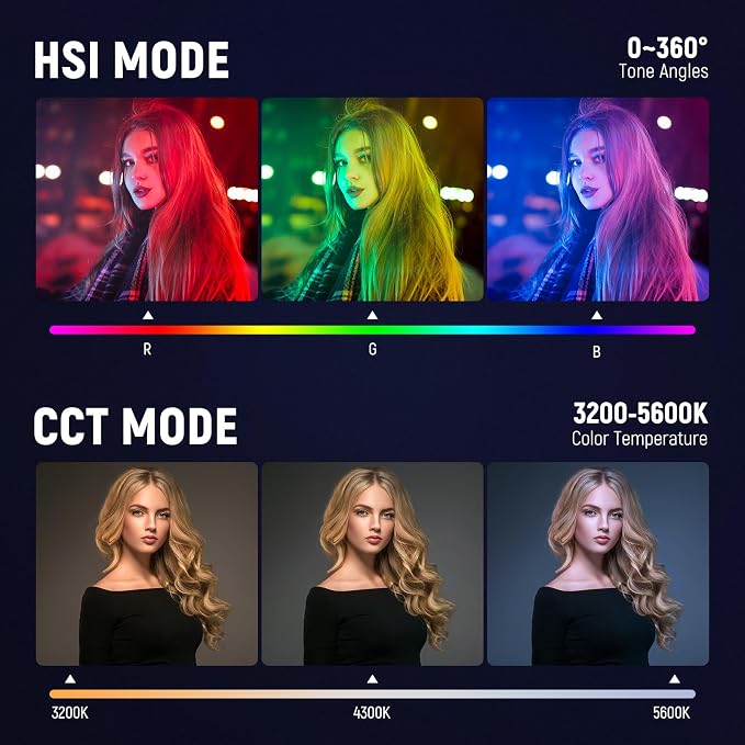 NEEWER RGB Video Light with 4000mAh NP-F750 Replacement Battery, APP Control 360° Full Color LED Camera Key Lighting CRI95+ Dimmable for Studio DSLR Camcorder Photography Recording Streaming, RGB176 - Image 4