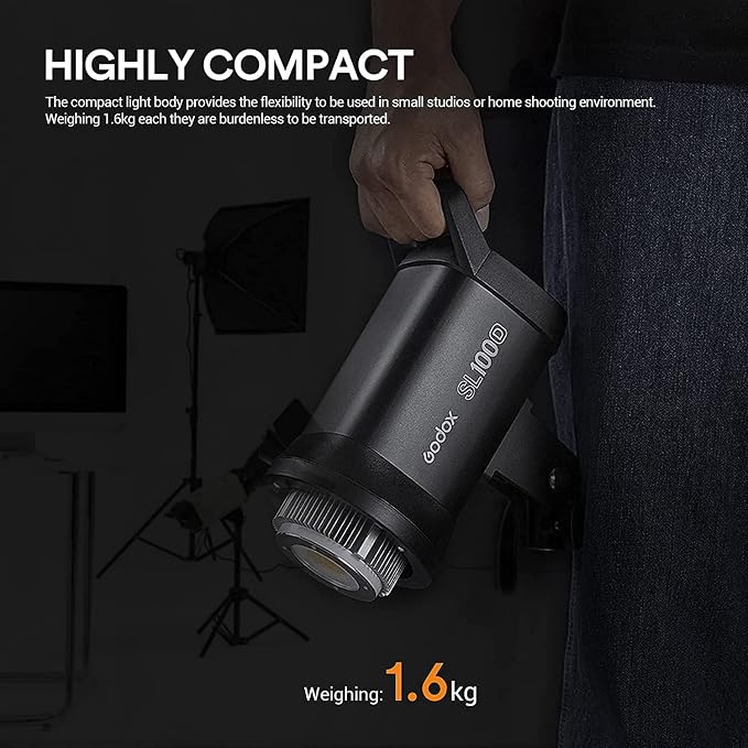 Godox SL100D LED Video Light,100W TLCI≥97 CRI≥96,5600K Continuous Lighting, 8 FX Lighting Effects, 32100Lux @1M Bowens Mount COB LED Continuous Light for Video Shooting,Content Creating,Photography - Image 3