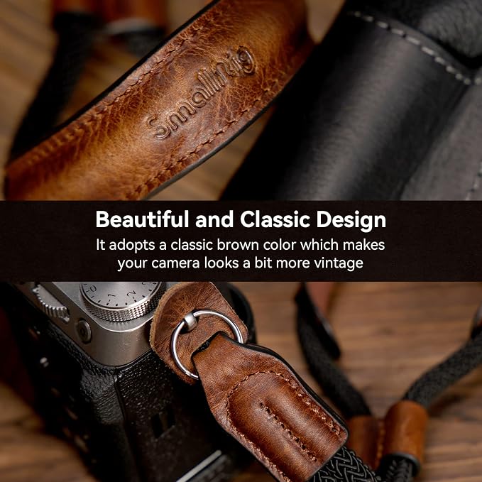 SMALLRIG Camera Wrist Strap, Vintage Leather Camera Hand Strap for Fujifilm | Adjustable Safety for Fujifilm X-T5 X-T4 X-T30iii X-T30 X-E4 X100VI, DSLR SLR Mirrorless and Compact Cameras, Brown - 3926 - Image 4