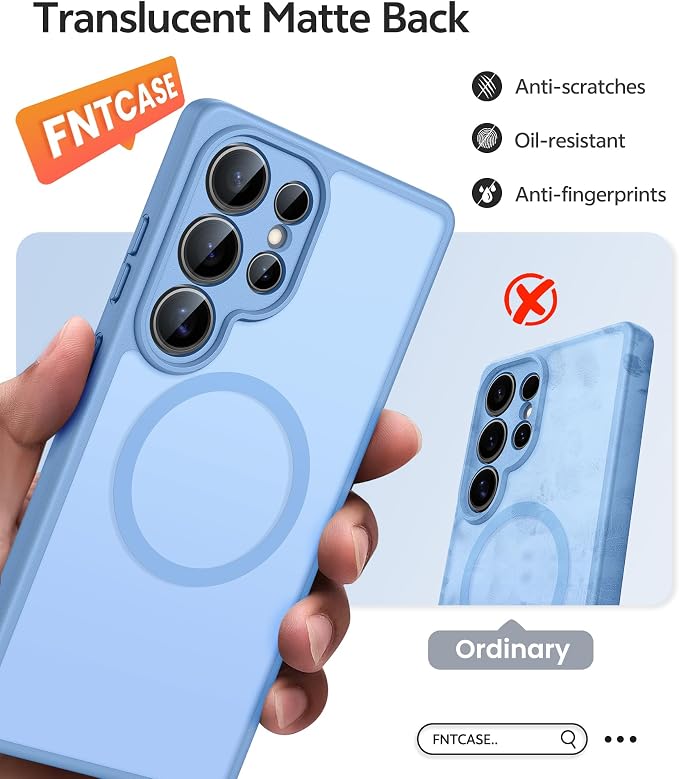 FNTCASE for Samsung Galaxy S24 Ultra Case, Compatible with Magsafe | Screen Protector, Full Camera Protection, Translucent Matte, 14FT Military Grade Drop Proof, Protective Phone Cover - Image 6