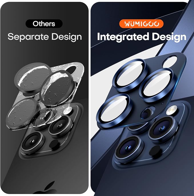 Camera Lens Protector for iPhone 16/15/14 Pro Max & 16/15/14 Pro | Blue Titanium, Aluminum Alloy, 9H+ Glass Camera Cover, Nano Reinforced Adhesive, Anti-Drop, Anti-Scratch, Case Friendly - Image 2