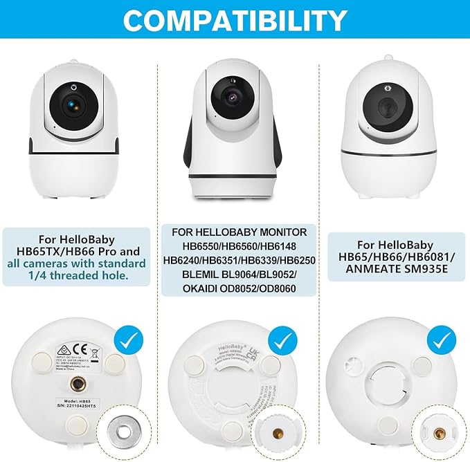 Tripod Baby Monitor Mount for HelloBaby HB65/HB40/HB6550/ HB6560/ HB6240/ HB6148/HB66/HB6339, ANMEATE 549/SM935E, Flexible Baby Camera Mount Attach Your Camera Wherever You Want (Camera NOT Include) - Image 2