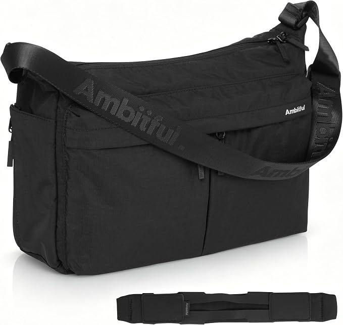 AMBITFUL Camera Messenger Bag for Photographers Shoulder bag,9L Black | Lightweight Sling Bag with Adjustable Dividers Camera Bag Fits Mirrorless DSLR Camera, Lens, action camera,Drones by Ambitful