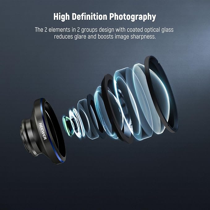 NEEWER 8mm Fisheye Lens with 220 Wide Angle & 17mm Thread Phone Lens Clip, Also for 17mm Threaded Phone Cage/Case/Clamp/Backplate, LS-29 PRO - Image 6
