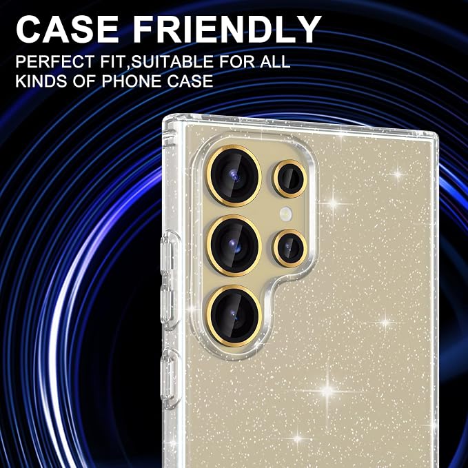 for Samsung Galaxy S24 Ultra Camera Lens Protector, Individual Metal Ring Tempered Glass Lens Cover, [Strong Adsorption] Scratch Resistant Ultra-Thin HD Clear Lens Cover, 2 Sets-Gold - Image 5