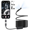 [Dual-Lens] Endoscope Camera with Light, 1920P HD Borescope with 8+1 Adjustable LED Lights, IP67 Waterproof 16.5FT Semi-Rigid Snake Cord Inspection Camera for iPhone, iPad and Android Phone (Type C) by Elecshion