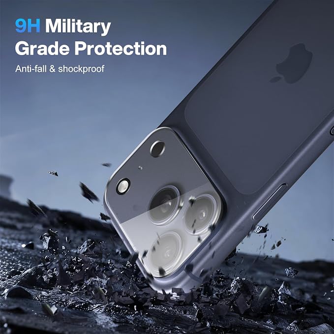 Camera Lens Protector (2 Pack) Compatible with iPhone 17 Pro 6.3" Camera Lens Cover Protection, 9H Tempered Glass, HD Clear Anti-Scratch, Triple-Lens, Clear Shield, Case Friendly - Image 6