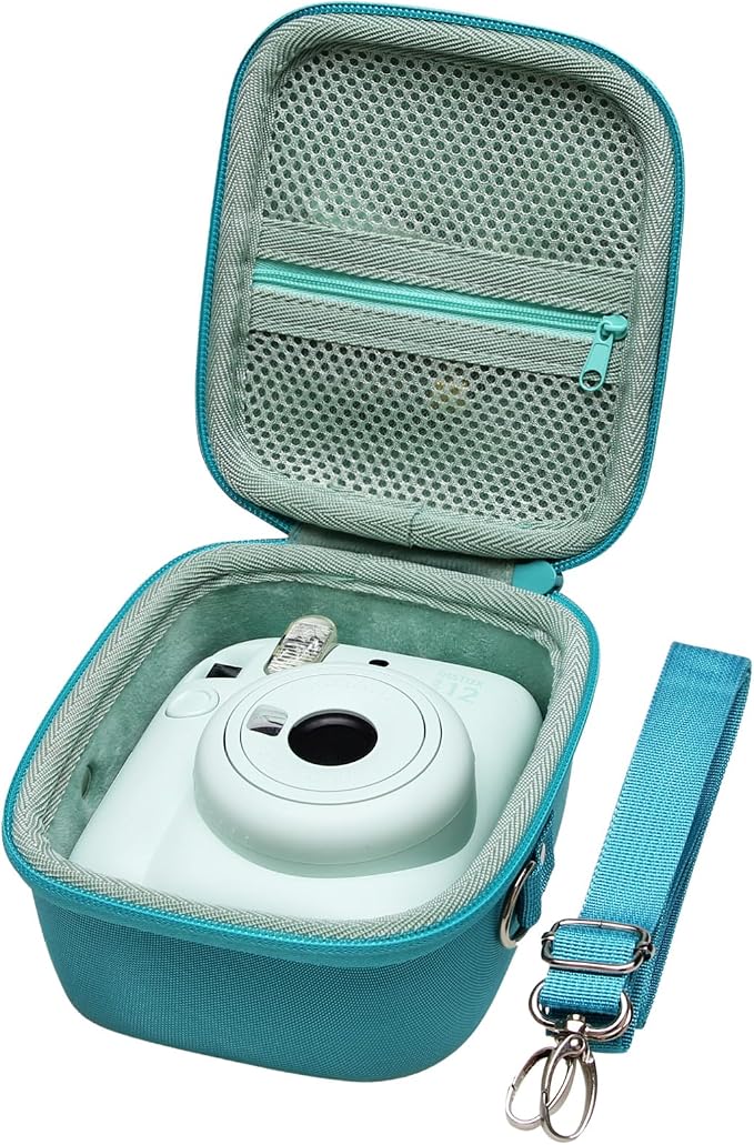LTGEM Case Compatible with Fujifilm Instax Mini 13/12 Instant Camera, Green | Fits Instant Camera 11/10/9/8/7/7+ and FUJIFILM Instax Mini Instant Flim with Shoulder Strap, Case Only by LTGEM