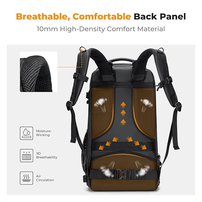 K&F CONCEPT Camera Backpack,30L Large Capacity Camera Bag for Photographers | Raincover, 16 Inch Laptop Compartment, Compatible for Canon/Nikon/Sony/DJI Mavic Drone, Travel, B12 - Image 4