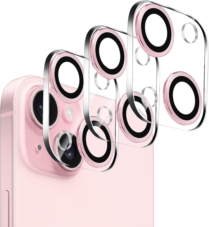 Dengduoduo 3 Pack Tempered Glass Camera Lens Protector for iPhone 15 6.1" & for iPhone 15 Plus 6.7", Ultra HD, 9H Hardness, Anti-Scratch, Case Friendly, Easy to Install [No Affect on Night Shots] by Dengduoduo