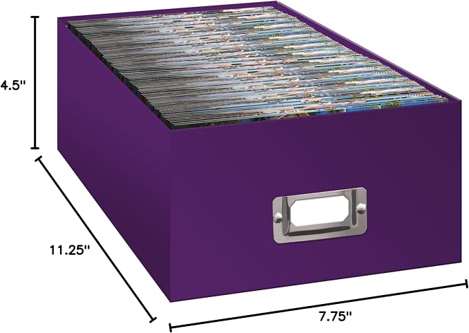 Pioneer B-1 Photo/Video Storage Box - Holds over 1,100 Photos up to 4x6" or 10 VHS Videos, Solid Color: Bright Purple. (Pack of 4) - Image 2