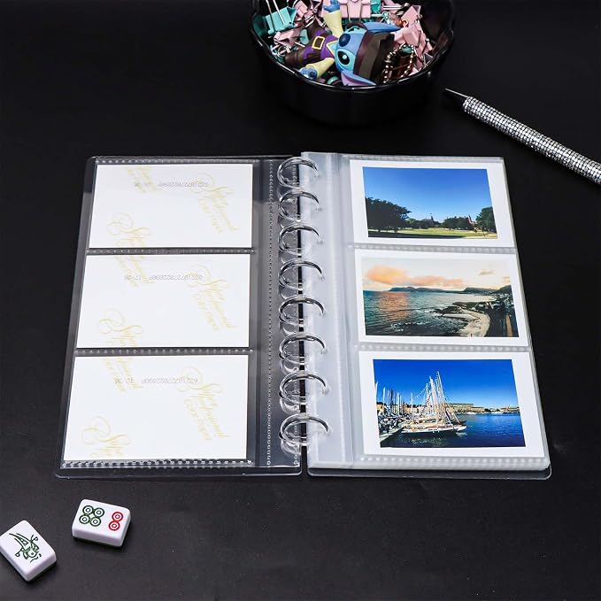 Mogoostry Clear Discbound Album Sheet Protectors 8 Discs 2.5 x 3.5 Inch 3 Pockets Inner Page Plastic Protective Sleeves Organizer - Image 7